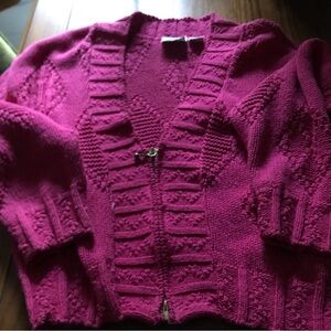 🛍VNTAGE Rare CroppedWaist ZIP Cardigan M/L Cotton